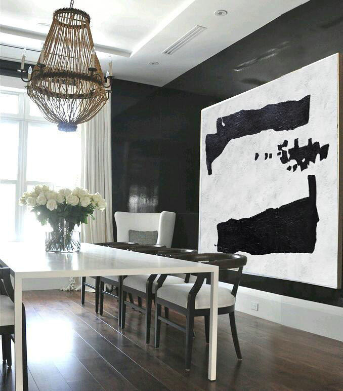 Canvas Paintings For Sale,Oversized Horizontal Minimal Art On Canvas - Abstract Art Decor,Contemporary Painting